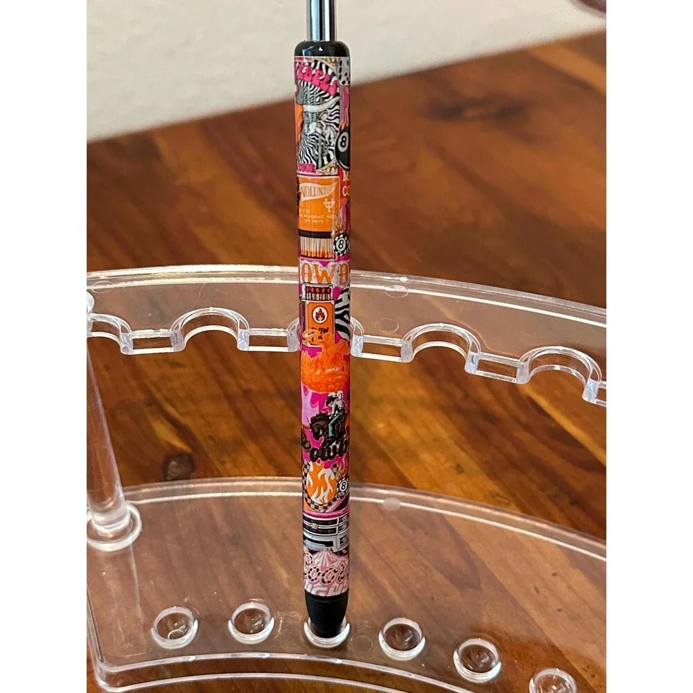 Western cowboy biker chic Inkjoy Personalized Pens, Refillable gel pens, Vinyl W